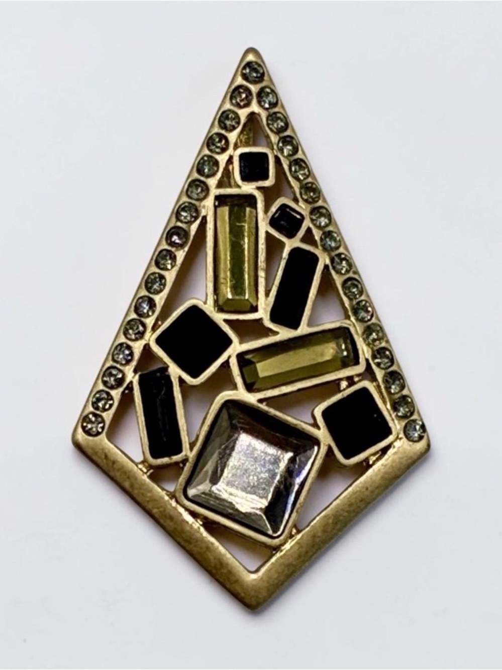 Lia Sophia Gold-Tone Geometric Mosaic Crystal Pendant/Slide